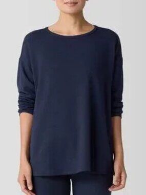 J. Jill Sz XL P Black Pure Jill Long Sleeve Shirttail Tee Shirt Pullover Blouse